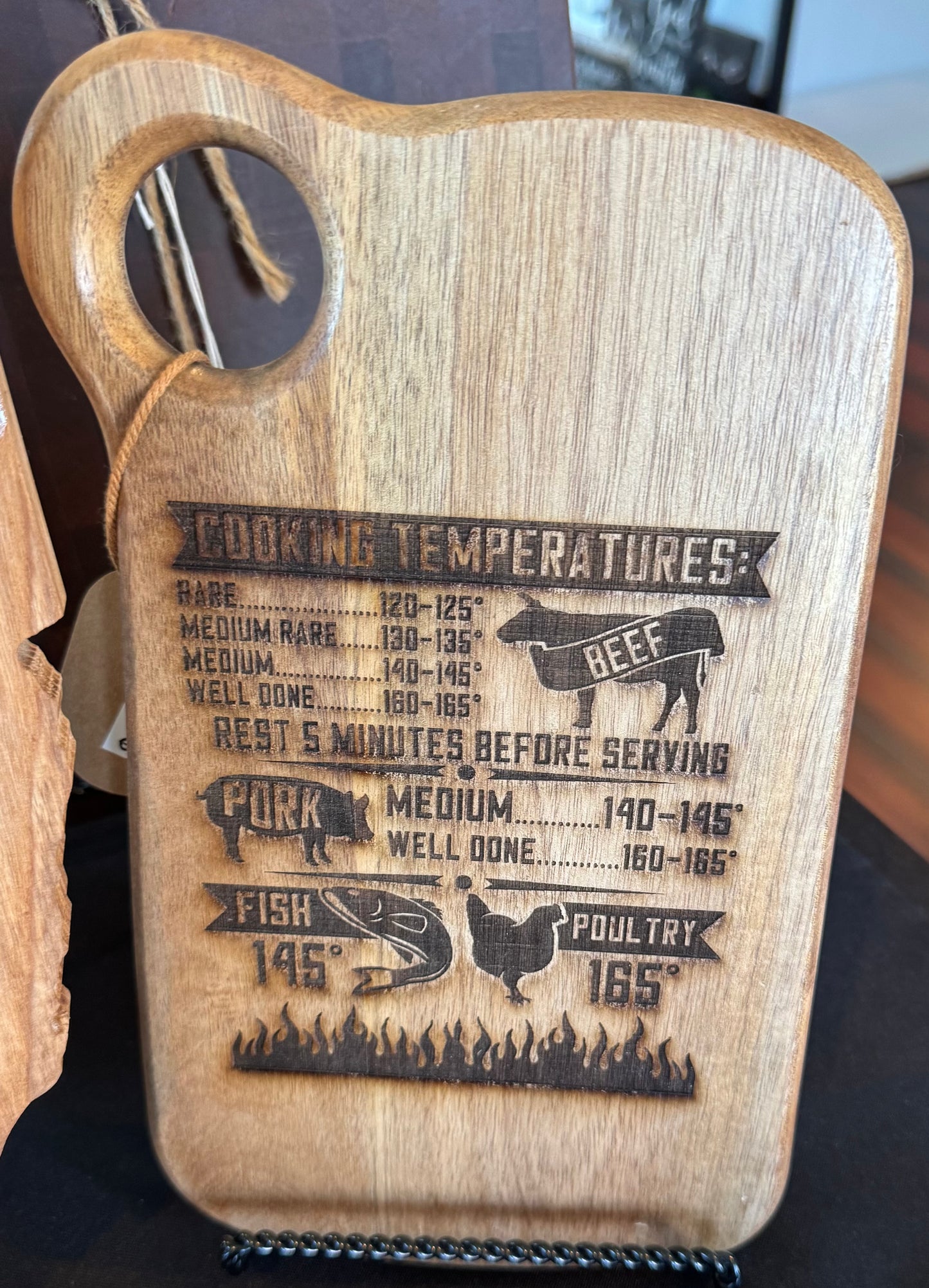 Cutting Boards & Charcuterie Boards Wood Boards Cashell Woodworking Cooking Temperature Board
