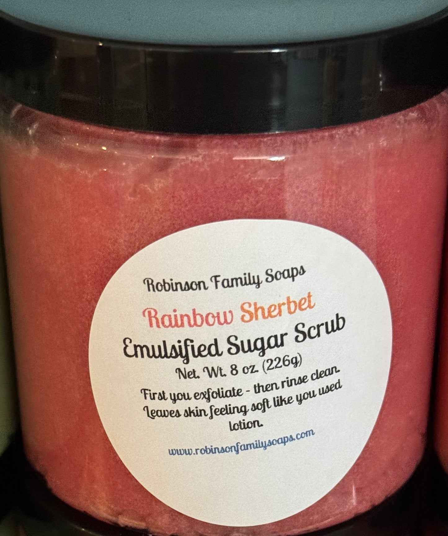 Emulsified Sugar Scrubs Skin Care Robinson Family Soaps Rainbow Sherbet 16oz