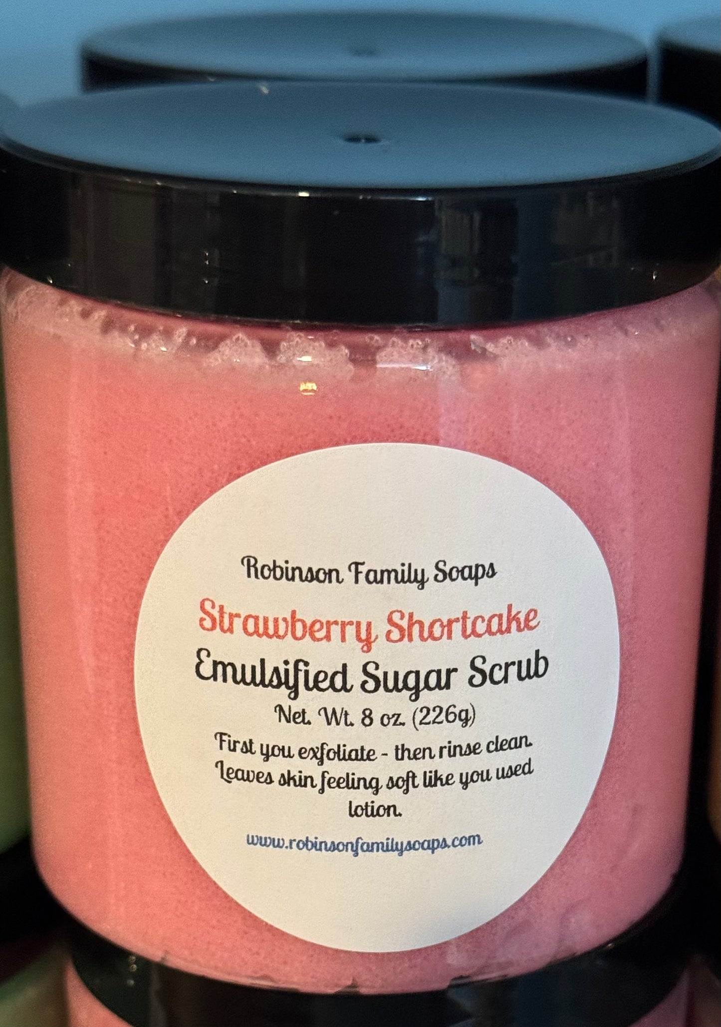 Emulsified Sugar Scrubs Skin Care Robinson Family Soaps Strawberry Shortcake 16oz