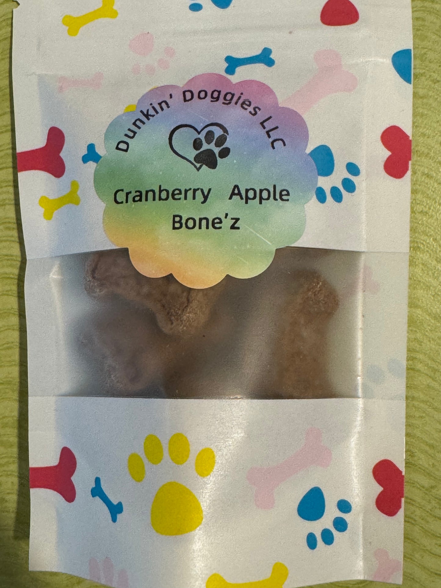 Pup Treat Snack Packs Dog Treats Dunkin' Doggies Cranberry Apple Bone'z