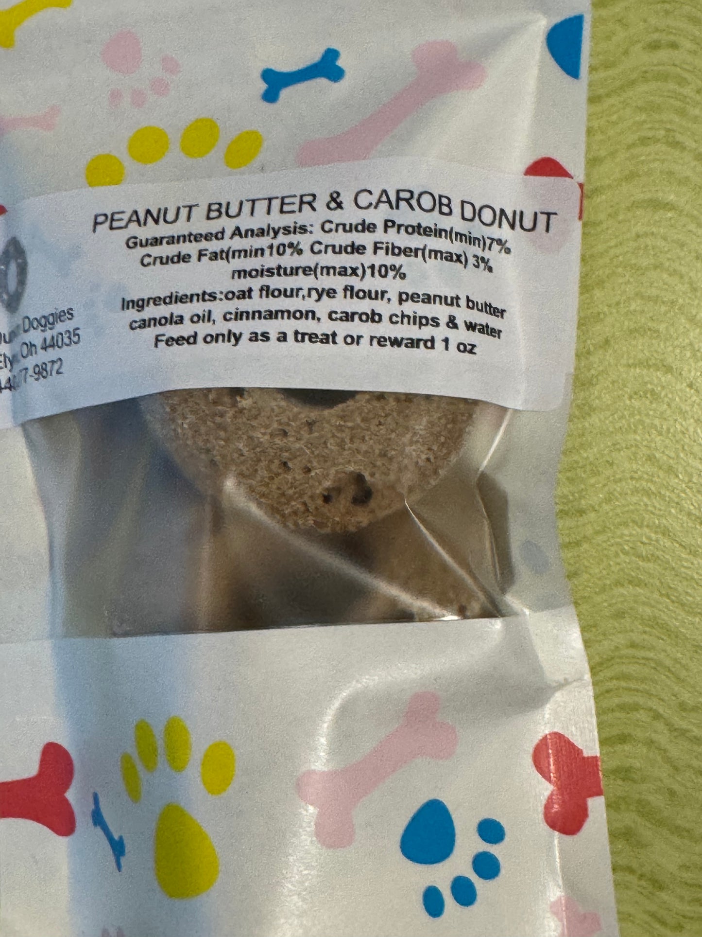 Pup Treat Snack Packs Dog Treats Dunkin' Doggies Peanut Butter & Carob Donut