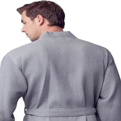 Waffle Kimono Spa Bathrobe for Men - Absorbent, Lightweight