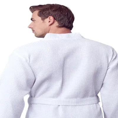 Waffle Kimono Spa Bathrobe for Men - Absorbent, Lightweight