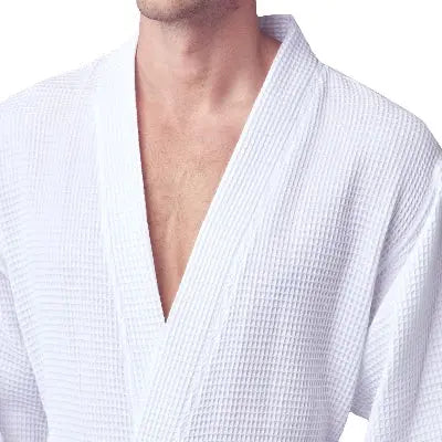 Waffle Kimono Spa Bathrobe for Men - Absorbent, Lightweight
