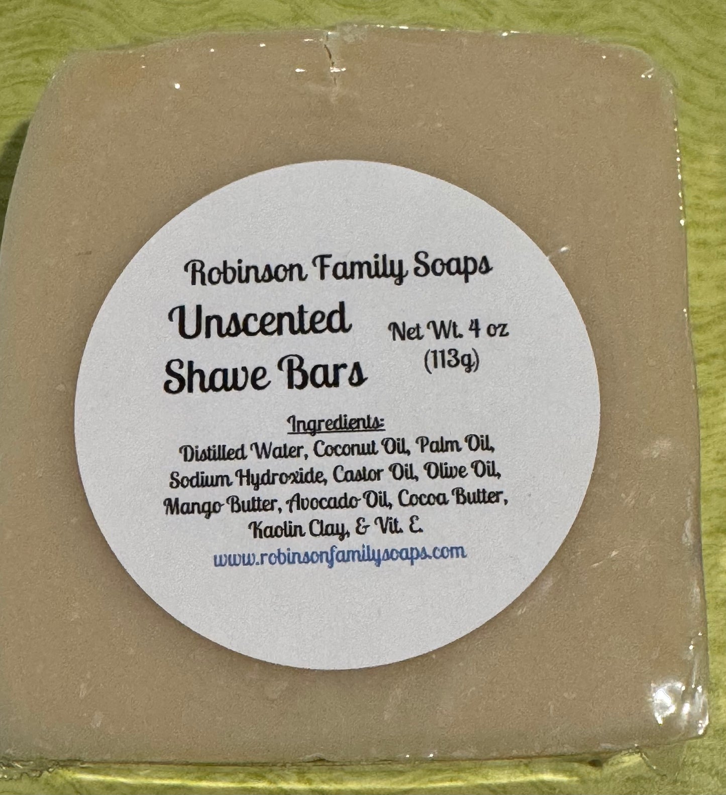Shave Bars Skin Care Robinson Family Soaps LLC