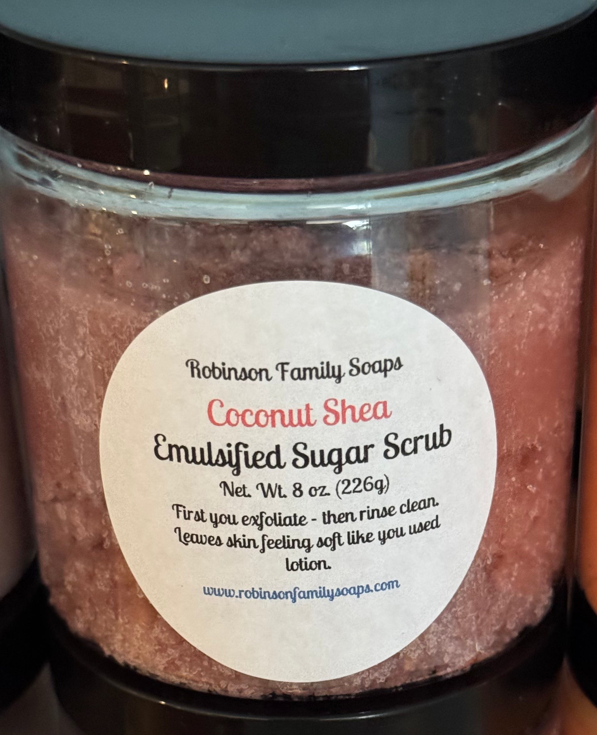 Emulsified Sugar Scrubs Skin Care Robinson Family Soaps Coconut Shea 16oz