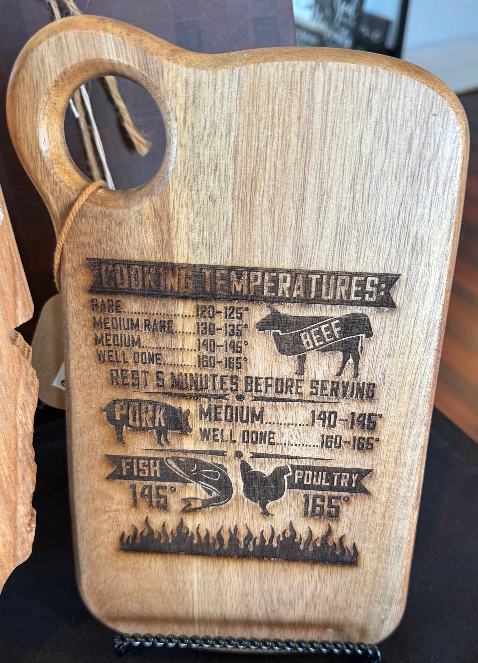 Cutting Boards & Charcuterie Boards Wood Boards Cashell Woodworking Cooking Temperature Board
