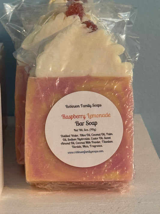 Raspberry Lemonade Frosted Soap Bar Soap Robinson Family Soaps