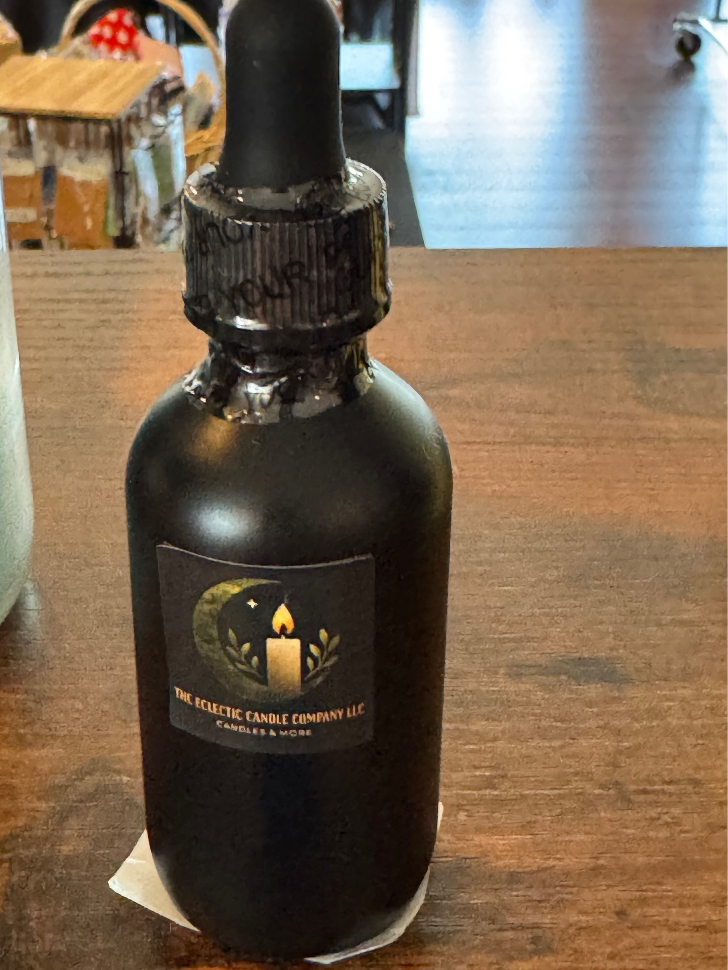 glass bottle of men's beard oil 